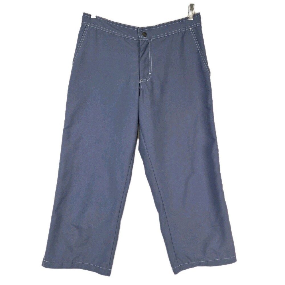 prAna Capri Pants Womens Wide Leg Cropped Blue Casual Travel Pants Hiking Capris